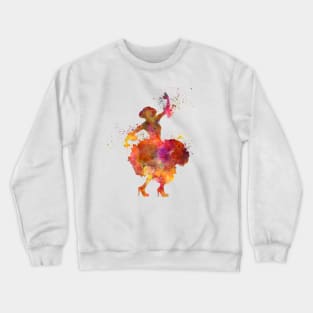 Gypsy woman dancing flamenco dancer silhouette in watercolor Crewneck Sweatshirt